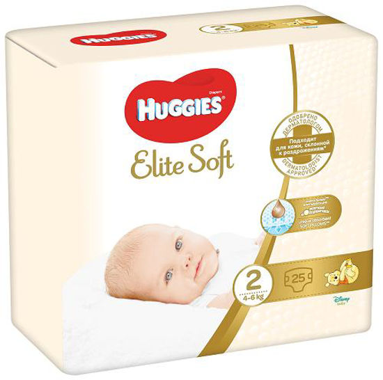 Підгузки дитячі Хаггіс Еліт Софт (Huggies Elite Soft) розмір 2 (4-6 кг) №25